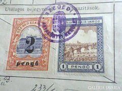 SZEGED VÁROSI ILLETÉK BÉLYEG IRATOKON (5 DB) SZEGED VÁROSI ILLETÉK BÉLYEG IRATOKON (5 DB)